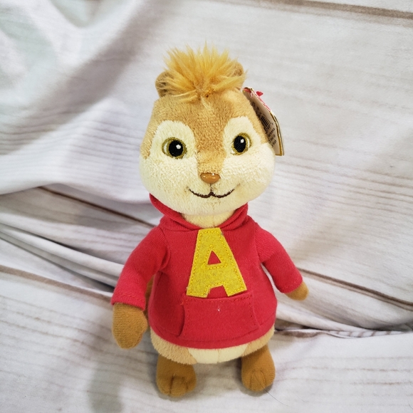 🌞SOLD🌞 TY Beanie Babies Alvin Chipmunk Plush Toy 6.5 Inch 2011 The Squeakquel - Picture 10 of 10